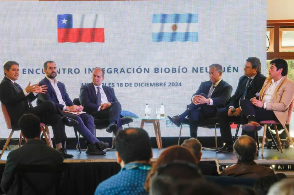 El panel "Desafíos y oportunidades", integrado por autoridades de Neuquén y Chile.