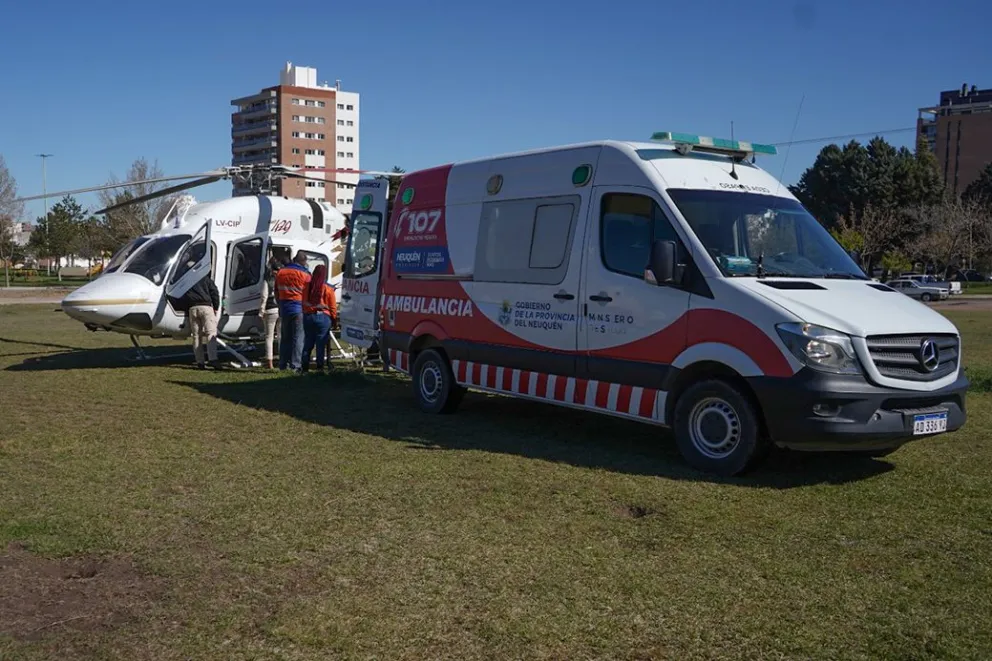Exitoso operativo aéreo para asistir a dos heridos en la Ruta 39