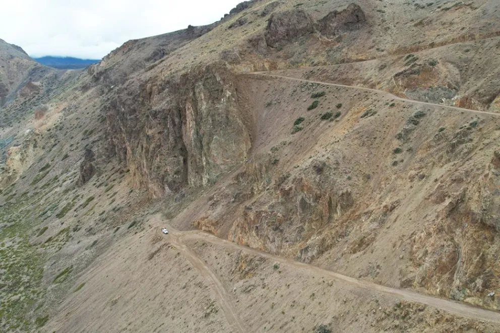 La bajada de Chadileu, en la ruta provincial 53.