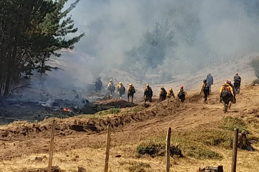 Neuquén colabora activamente en el combate del fuego en Chubut