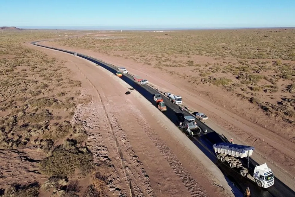 Ruta provincial 7: la pavimentación del primer tramo de Cortaderas supera el 42% de ejecución